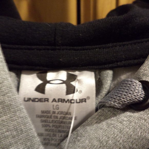 UNDER ARMOUR UA GREY HOODIE ~ 100% Polyester ~ Size: Large New without Tags - Picture 6 of 14